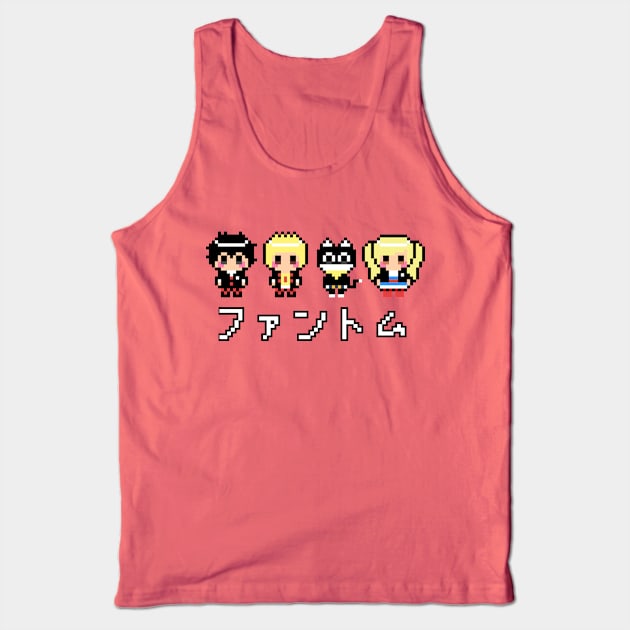 Persona 5 Phantom Thieves "Phantoms" Kanji 8-Bit Pixel Art Tank Top by StebopDesigns